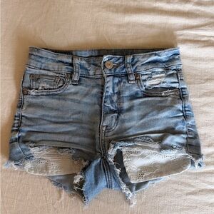 American Eagle Outfitters Distressed Blue Jean Shorts